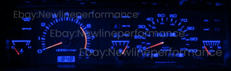 Blue Cluster LED 灯泡套件 适用于日产 D21 硬体卡车 1990 - 1992 — 第 1/1 张图片