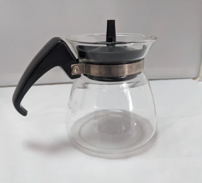 Pyrex #802 Vintage Clear Glass 1 Cup Retro Coffee Tea Carafe Pot With Lid, USA - Image 1 of 4