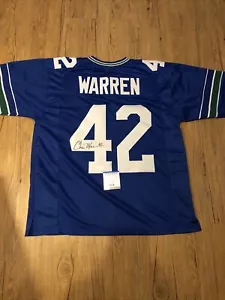 CHRIS WARREN SIGNED JERSEY SEATTLE SEAHAWKS Legend PSA WITNESS 3x Pro Bowl AUTO - Picture 1 of 9