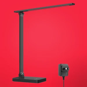 LED Desk Lamp 9.5W Touch Control 5 Color Modes Eye-Caring Black - Picture 1 of 7