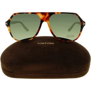 Tom Ford Navigator Sunglasses FT0934 53N Hayes Blonde Havana Green Lens Men's - Picture 1 of 8