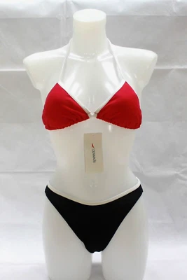 Speedo Bikini Set Swimwear Swimsuit Women Size 10 Pink/Black Lined Beach - Image 1 of 4