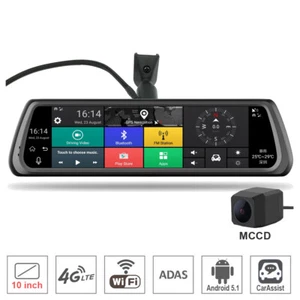 10" Touch IPS 4G dash camera ADAS GPS Bluetooth WIFI Car Assist reverse camera - Picture 1 of 12