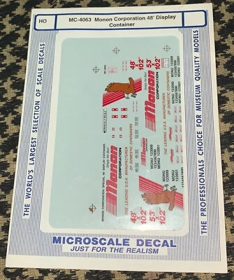 Monon Corporation Container  48' Dates:1992 Microscale HO #MC-4063 - Image 1 of 3