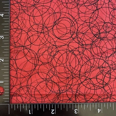 FABRIC Circles On Red For Quilting, Sewing & Crafts - Image 1 of 3