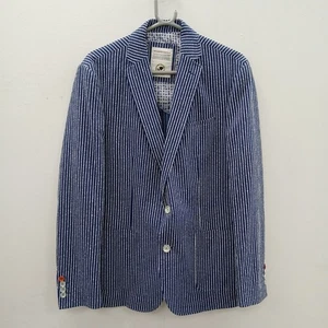 A Fish Named Fred Blue Striped Blazer Size 52 Menswear Buttoned Formal RMF15-ER - Picture 1 of 7