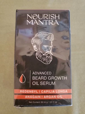 Suero de aceite de crecimiento avanzado para barba Nourish Mantra 1,01 FL oz/30 ml mejor antes del 26/12 Foto 1 de 4