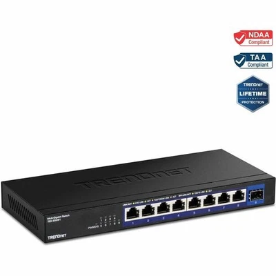 TRENDnet 9-Port Unmanaged 2.5G Switch with 10G SFP+ Port, TEG-S5091, 8 x 2.5GBAS - Image 1 of 4