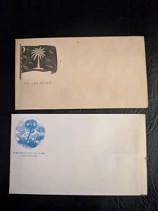 Lot of 2 South Carolina We Are Seven Ever Ready Civil War Envelope Empty - Picture 1 of 6