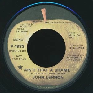 Beatles VINTAGE 1975 US JOHN LENNON "AINT THAT A SHAME" WERBEAUSGABE 45 NM! - Bild 1 von 2