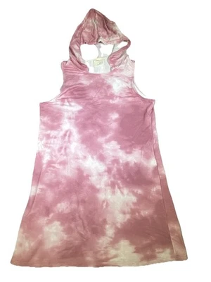 Pulôver com capuz de praia Tresics sem mangas top feminino grande malva tingimento elástico - Imagem 1 de 4