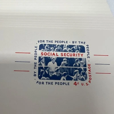 Lot of 24 US 4 Cent Postal Cards Postcards Unused 1964 Social Security - Image 1 of 3