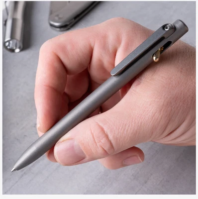Tactile Turn SLIM "Switch" Pen – Stonewashed  Titanium - Standard or Short - USA - Image 1 of 4