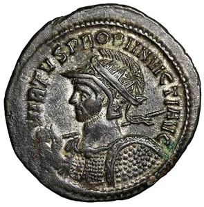Ticinum Probus Silvered Antoninianus "VIRTVS PROBI INVICTI AVG Legends / Pax" - Imagen 1 de 5