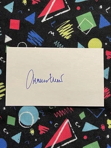 Jerry West Signed 3x5 Index Card Los Angeles Lakers Basketball HOF Logoman - Picture 1 of 1