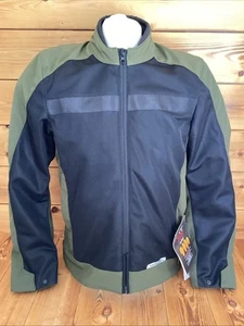 Urban Network Men's Mesh Summer Motorcycle Motorbike Scooter Jacket Black Green - Picture 1 of 13