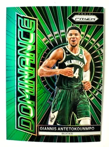 2023-24 Panini Prizm Giannis Antetokounmpo GREEN Prizm Card #7 Dominance Bucks! - Picture 1 of 3