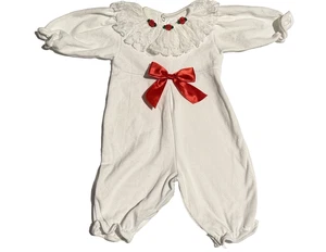 Vintage Buster Brown White Lace Rose Sleeper 6-9 Months - Picture 1 of 6