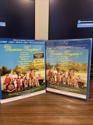 Moonrise Kingdom w/ Slipcover (Blu-ray/DVD/Digital, 2012, 2-Disc Set) NEW SEALED - Image 1 of 2