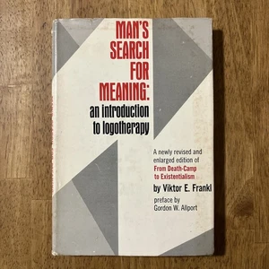 Man's Search For Meaning Intro To Logotherapy Frankl HCDJ 1962 1st Ed 2nd Print - Bild 1 von 12