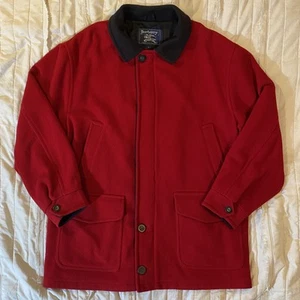 Vintage Burberry Jacket Mens Large Wool Blend USA Made Button Front Lined 90s - Picture 1 of 15