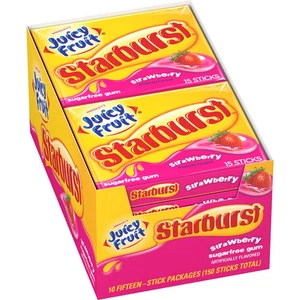 (10er Pack) & STARBURST Erdbeere Kaugummi Großpackung, 15 Sticks - Bild 1 von 12