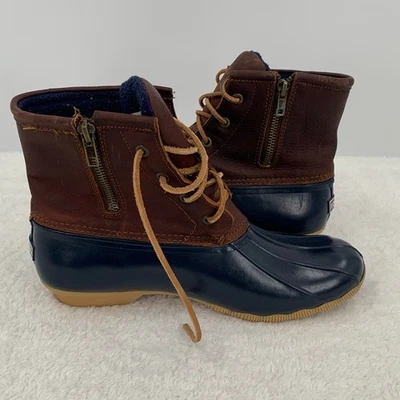 Top Sperry Sider para mujer talla 9 Botas Pato Azul Impermeable Cremallera STS91175 Goma Foto 1 de 4