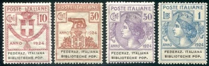 1924 Halbstaatliche Einrichtungen Italienischer Verband Bibliotechi pop. neue serie ** zert. - Bild 1 von 2
