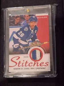 2013-14 Fleer Showcase RED GLOW JERSEY Martin St. Louis /13 Sick Patch!! - Picture 1 of 3