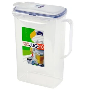 Lock & Lock Clear Plastic Juice Water Drink Party Garden Fridge Jug with Lid 2L - Picture 1 of 1