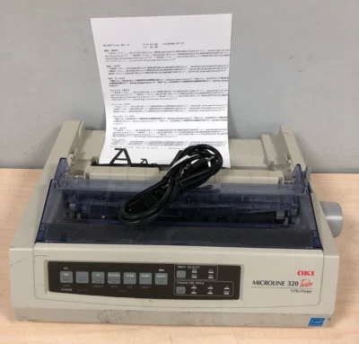 OKI Microline 320 Turbo 9 Pin Dot Impact Printer D22800A (MISSING PAPER HOLDER) - Image 1 of 4