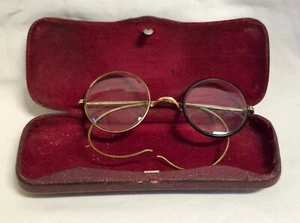 Rundbrille Vintage 2-farbig Schwarz/Gold Gestell Brille Rahmen Flexibele... - Bild 1 von 10