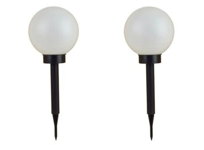 2er-Set LED-Solar-Kugelleuchte Kugellampe Leuchtkugel Solarlampe Lichtkugel - Bild 1 von 4