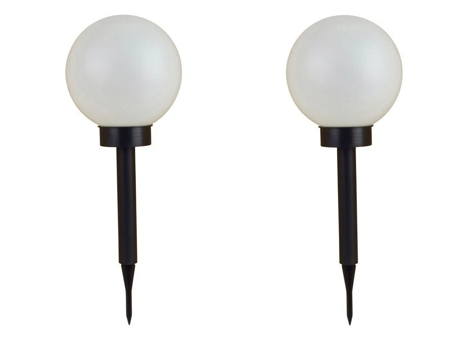 2er-Set LED-Solar-Kugelleuchte Kugellampe Leuchtkugel Solarlampe Lichtkugel - Bild 1 von 4