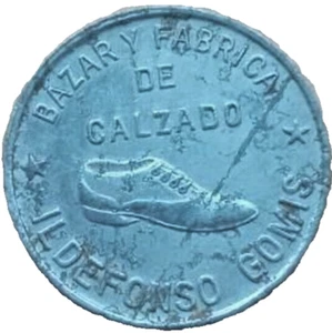 ☆ SPAIN ☆ ADVERTISING TOKEN ☆ BAZAR CALZADO • ILDEFONSO GOMIS • VALENCIA ☆D8733 - Bild 1 von 4