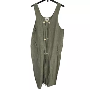 Flax By Angelheart Dress With Buttons 100% Linen Vintage Size Medium - Picture 1 of 11