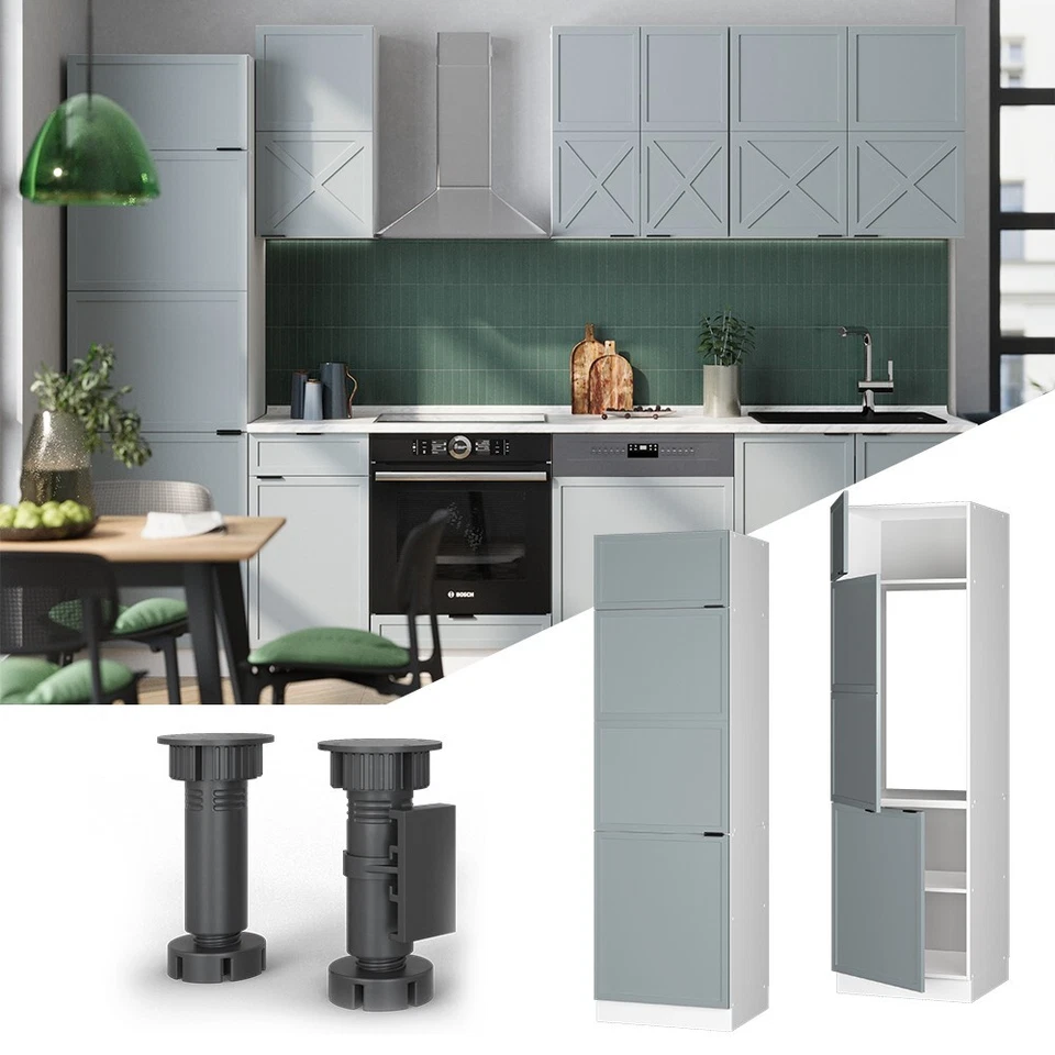 Kühlumbauschrank Fame-Line Weiß Hellblau-Grau gerahmt 60 cm Vicco - Bild 1 von 4