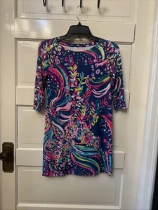 Lilly Pulitzer UPF 50+ Mini Sophie Dress Psychedelic Sunshine Girls Size XL - Picture 1 of 4