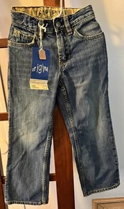 Kids GAP 1969 Blue Denim Original Fit Jeans With Adjustable Waist Tabs - Picture 1 of 6