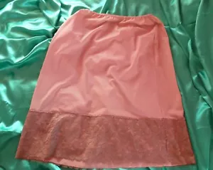 Atemberaubender Vintage brauner seidiger Nylon Van Raalte halber Slip 5 1/2 Zoll Spitzensaum L W23-36 - Bild 1 von 9