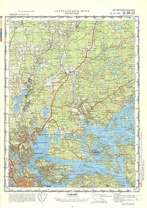 Russian Soviet Military Topographic Map - STOCKHOLM (Sweden) 1:100 000, REPRINT - Picture 1 of 4