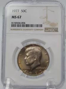 1977 P 50¢ KENNEDY HALF DOLLAR - NGC MS67 (BT380) - Picture 1 of 4