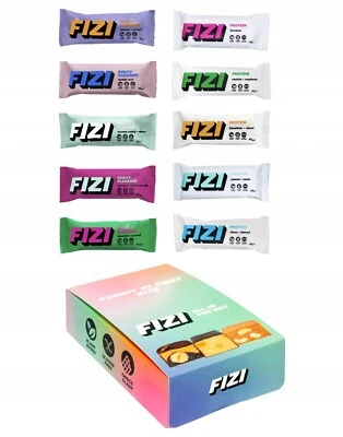 10x Fizi Barra de bocadillos de proteína vegana sin gluten 10 mezclas surtidos de varios sabores 40 g Foto 1 de 4