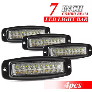 4PCS 7" Flush Mount LED Work Light Bumper Reverse Spot Flood Light Pod 12V 6" - Picture 1 of 11