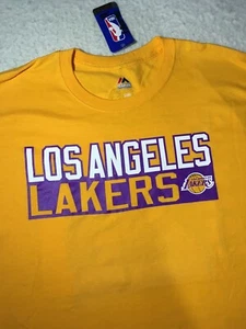 Maglia Los Angeles Lakers Lebron James Majestic maglia gialla uomo large - nuova - Foto 1 di 12