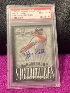 1998 DONRUSS OZZIE SMITH SIGNIFICANT SIGNATURES ON CARD AUTO #d/2000 PSA 8 NM-MT - Picture 1 of 6