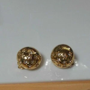 Orecchini a clip Swarovski Swan tono oro a forma di cupola cristallo stella - Foto 1 di 4