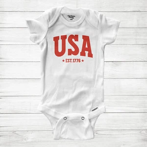 Combinaison bébé bébé une pièce vêtements rétro USA 1776 4 juillet - Photo 1/2
