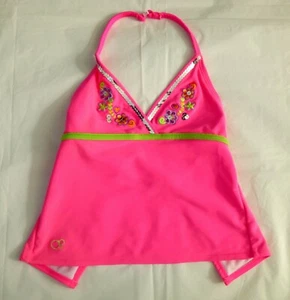 Girls Tankini Swim Top Swimwear Size S 6-6X Pink Floral  - Picture 1 of 5