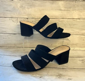 M&S Black Suede Insolia Mules Size 6.5 - Picture 1 of 7